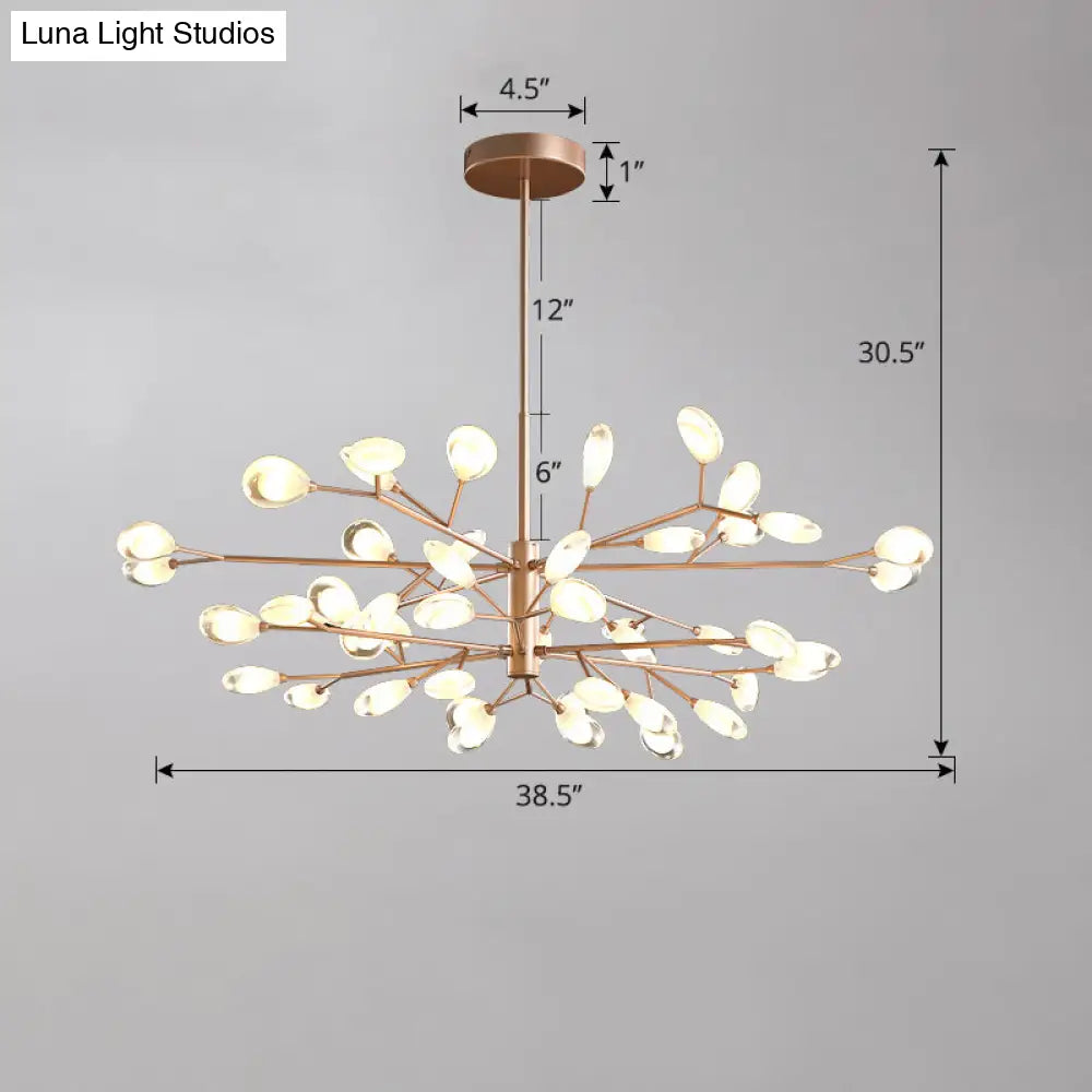 Lámpara colgante de araña LED acrílica - Diseño minimalista de rama de árbol para sala de estar