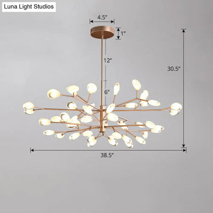 Lámpara colgante de araña LED acrílica - Diseño minimalista de rama de árbol para sala de estar