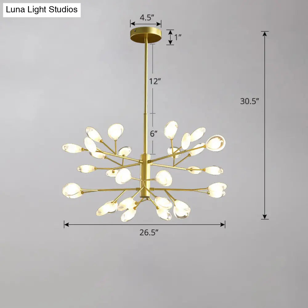 Lámpara colgante de araña LED acrílica - Diseño minimalista de rama de árbol para sala de estar