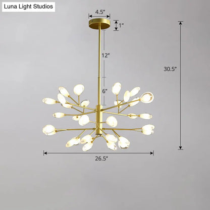Lámpara colgante de araña LED acrílica - Diseño minimalista de rama de árbol para sala de estar