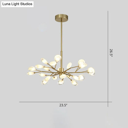 Lámpara colgante de araña LED acrílica - Diseño minimalista de rama de árbol para sala de estar