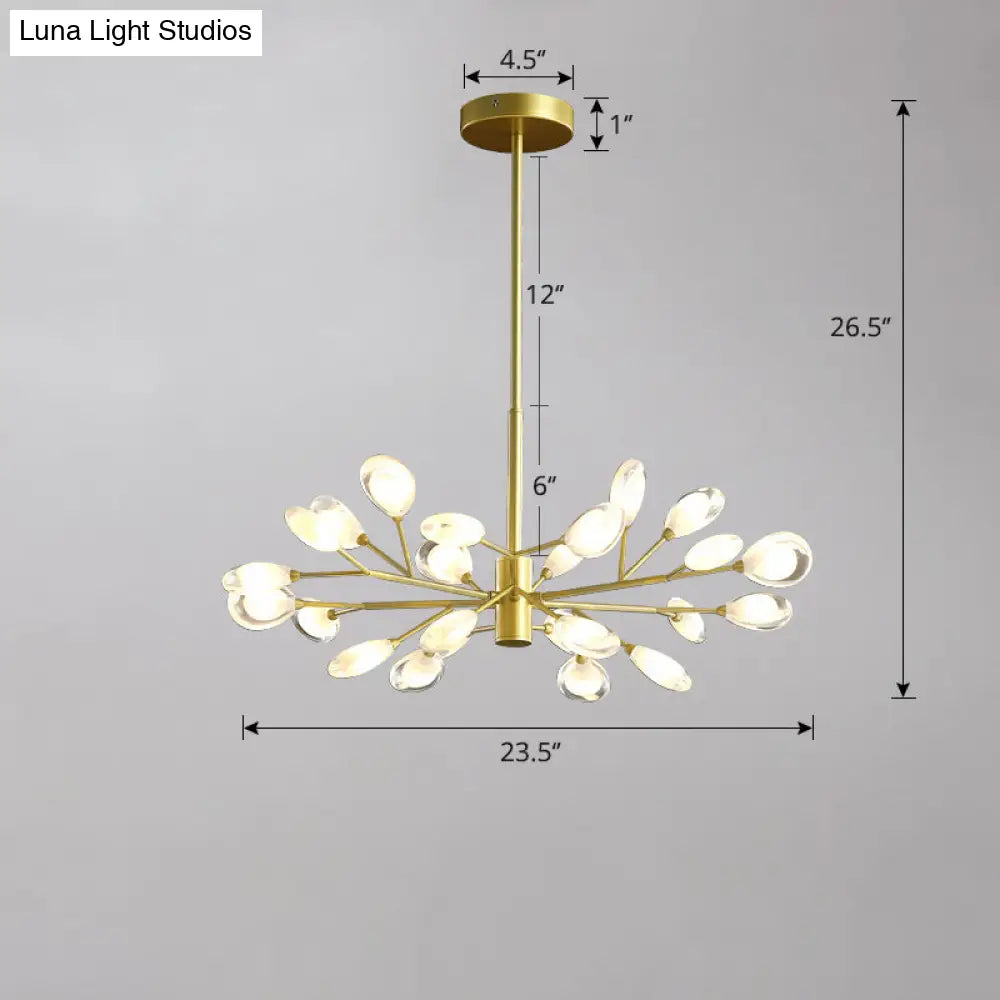 Lámpara colgante de araña LED acrílica - Diseño minimalista de rama de árbol para sala de estar