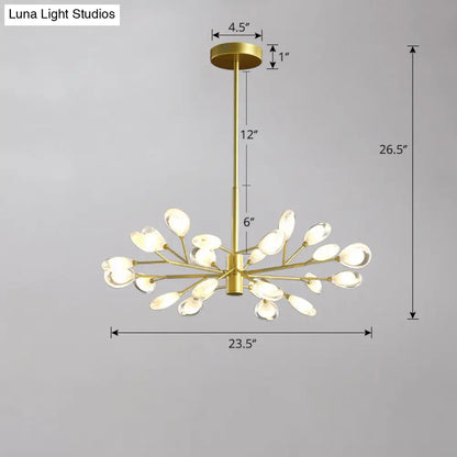 Lámpara colgante de araña LED acrílica - Diseño minimalista de rama de árbol para sala de estar