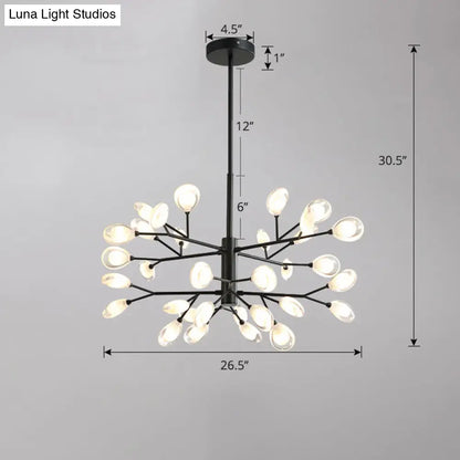 Lámpara colgante de araña LED acrílica - Diseño minimalista de rama de árbol para sala de estar