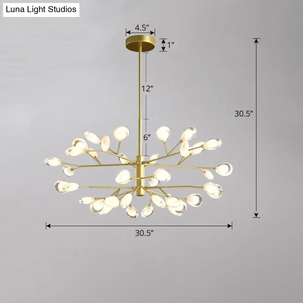 Lámpara colgante de araña LED acrílica - Diseño minimalista de rama de árbol para sala de estar