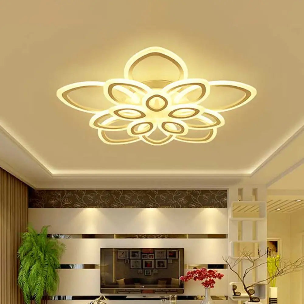 Lámpara de techo empotrada LED acrílica DecorBites™ en blanco moderno - Disponible en 3 anchos