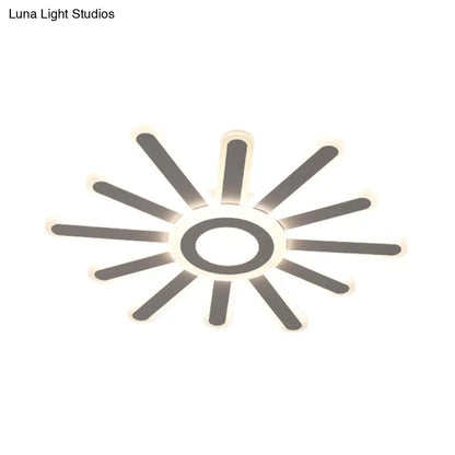 ديكوربايتس™ مصباح سقف LED أكريليك مدمج - بساطة تشبه الشمس، عرض 19.5 بوصة/23.5 بوصة، أبيض - إضاءة دافئة/بيضاء