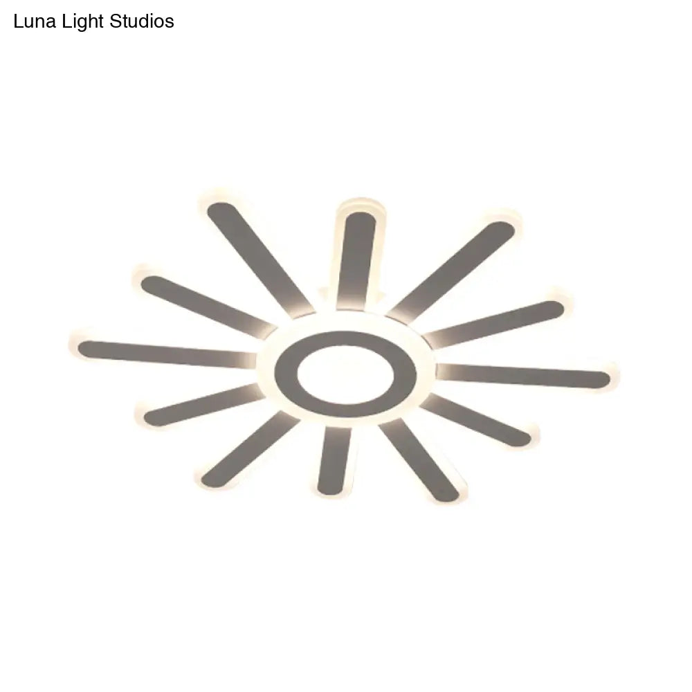 ديكوربايتس™ مصباح سقف LED أكريليك مدمج - بساطة تشبه الشمس، عرض 19.5 بوصة/23.5 بوصة، أبيض - إضاءة دافئة/بيضاء