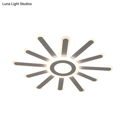 ديكوربايتس™ مصباح سقف LED أكريليك مدمج - بساطة تشبه الشمس، عرض 19.5 بوصة/23.5 بوصة، أبيض - إضاءة دافئة/بيضاء