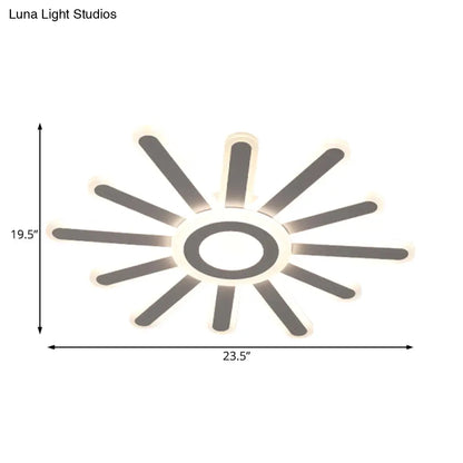 ديكوربايتس™ مصباح سقف LED أكريليك مدمج - بساطة تشبه الشمس، عرض 19.5 بوصة/23.5 بوصة، أبيض - إضاءة دافئة/بيضاء