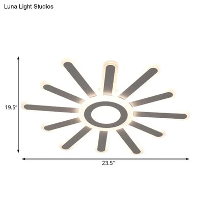 ديكوربايتس™ مصباح سقف LED أكريليك مدمج - بساطة تشبه الشمس، عرض 19.5 بوصة/23.5 بوصة، أبيض - إضاءة دافئة/بيضاء