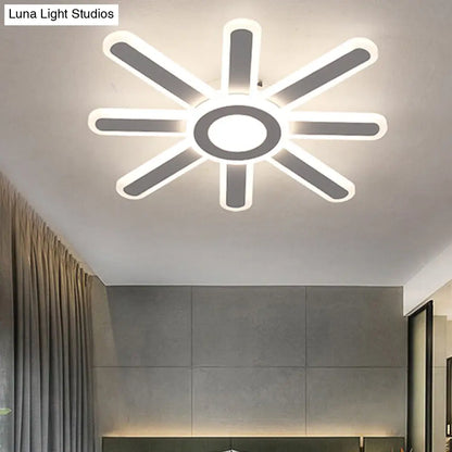 ديكوربايتس™ مصباح سقف LED أكريليك مدمج - بساطة تشبه الشمس، عرض 19.5 بوصة/23.5 بوصة، أبيض - إضاءة دافئة/بيضاء