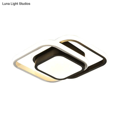 DecorBites™ DecorBites™ Acrylic LED Flushmount Simplicity Black-White Ceiling Light for Dress Room - Warm/White Light