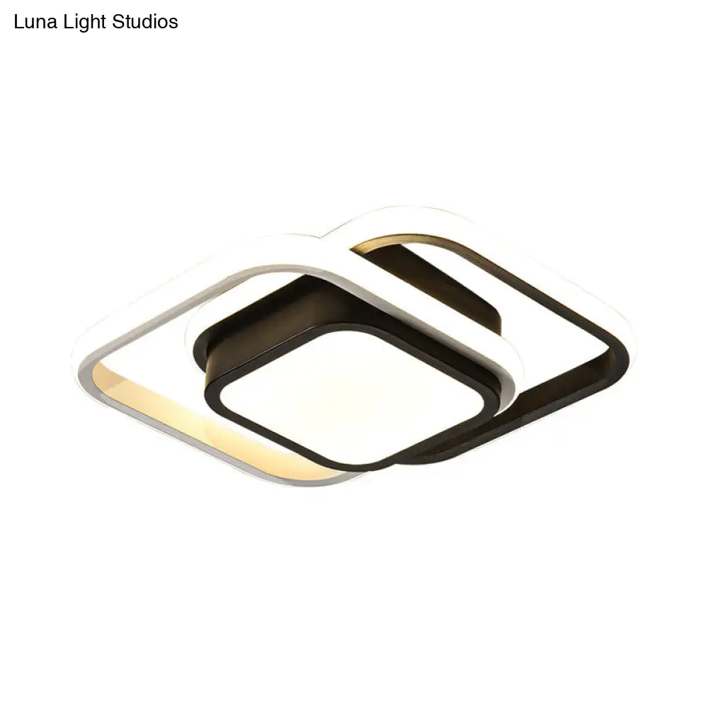 DecorBites™ DecorBites™ Acrylic LED Flushmount Simplicity Black-White Ceiling Light for Dress Room - Warm/White Light
