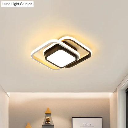 DecorBites™ DecorBites™ Acrylic LED Flushmount Simplicity Black-White Ceiling Light for Dress Room - Warm/White Light