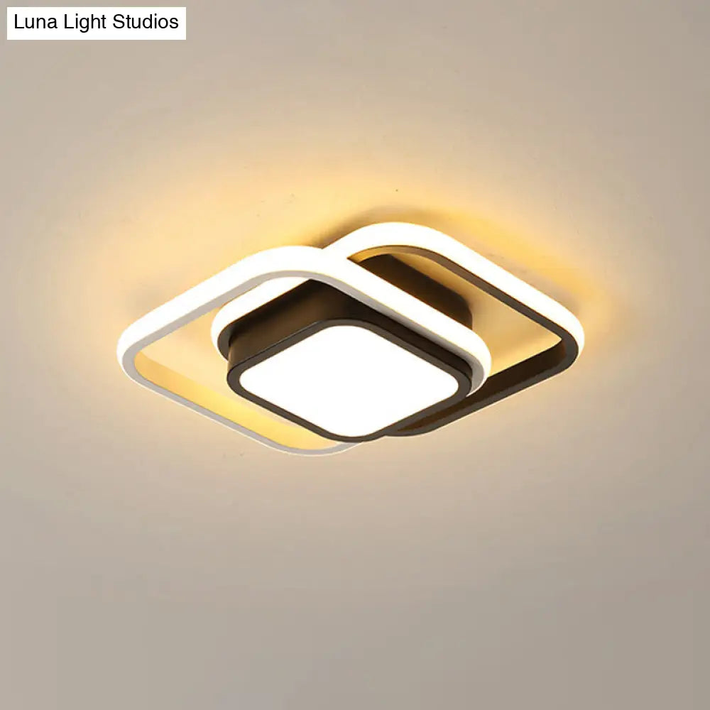 DecorBites™ DecorBites™ Acrylic LED Flushmount Simplicity Black-White Ceiling Light for Dress Room - Warm/White Light