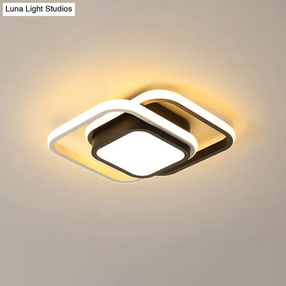 DecorBites™ DecorBites™ Acrylic LED Flushmount Simplicity Black-White Ceiling Light for Dress Room - Warm/White Light