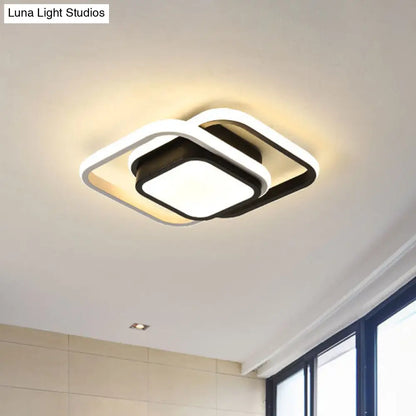 DecorBites™ DecorBites™ Acrylic LED Flushmount Simplicity Black-White Ceiling Light for Dress Room - Warm/White Light