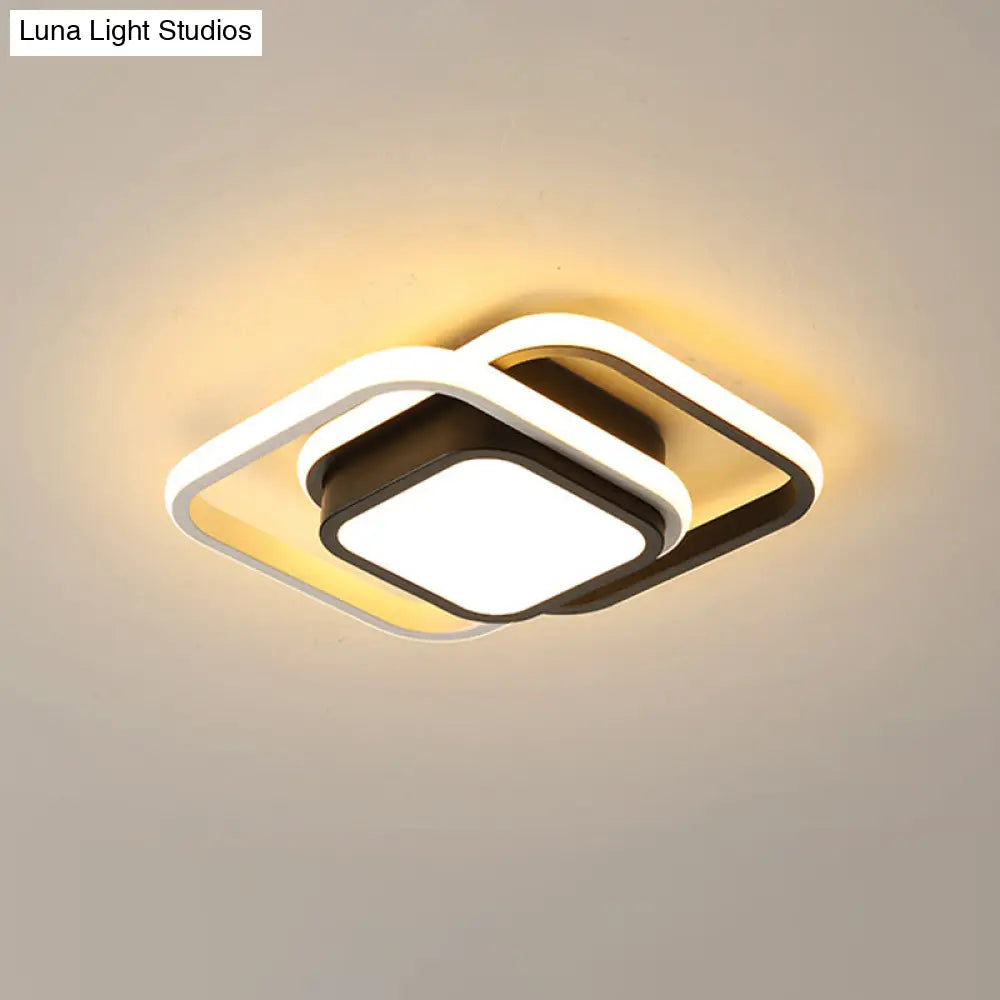 DecorBites™ DecorBites™ Acrylic LED Flushmount Simplicity Black-White Ceiling Light for Dress Room - Warm/White Light