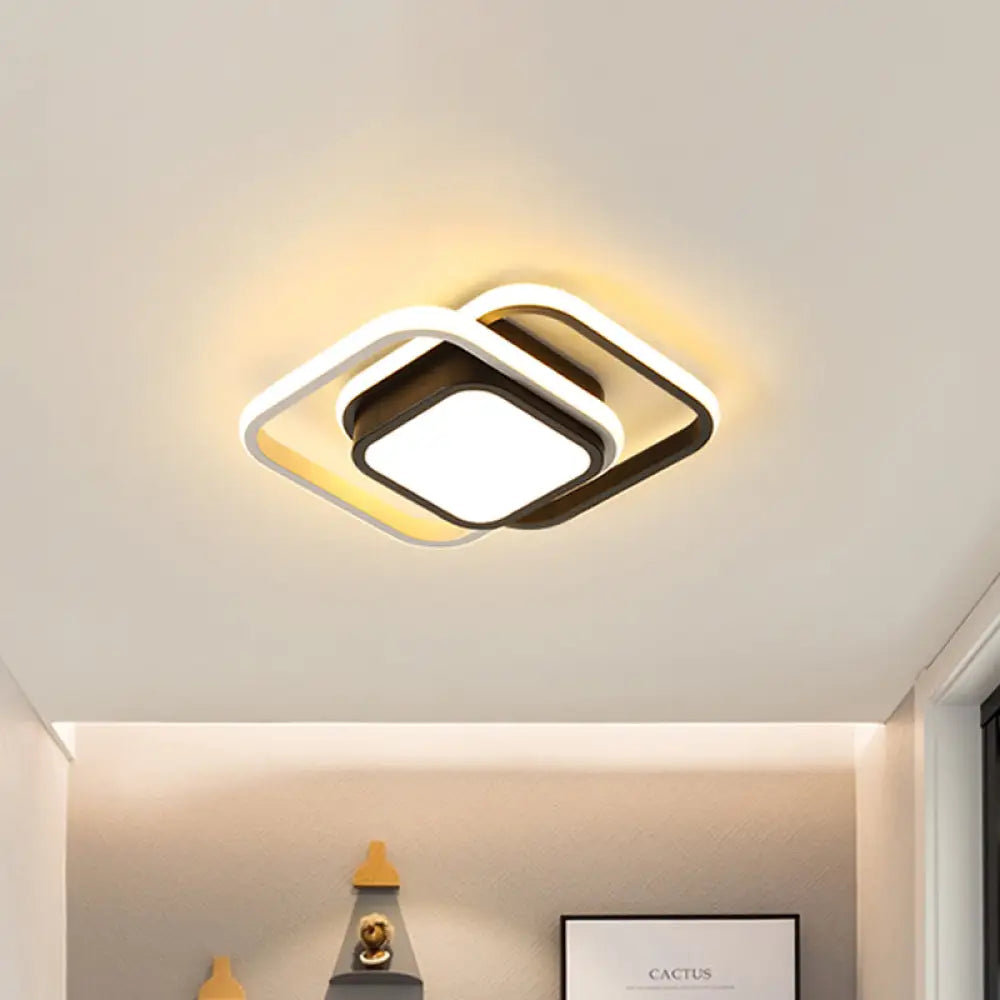 DecorBites™ DecorBites™ Acrylic LED Flushmount Simplicity Black-White Ceiling Light for Dress Room - Warm/White Light