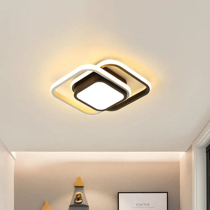 DecorBites™ DecorBites™ Acrylic LED Flushmount Simplicity Black-White Ceiling Light for Dress Room - Warm/White Light
