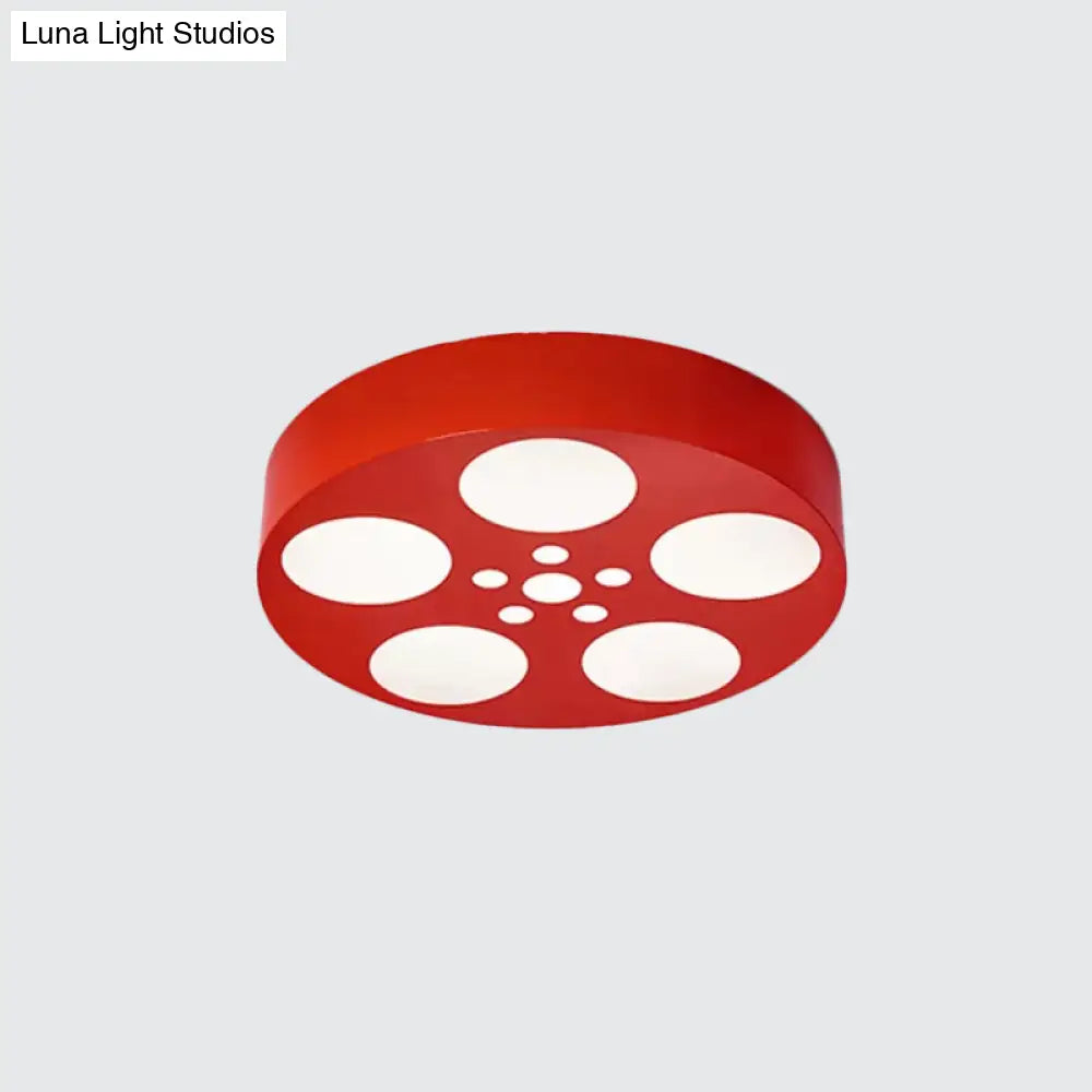 ديكوربايتس™ - إضاءة LED أكريليكية للأطفال مثبتة على الحائط بألوان الأحمر/الأصفر/الأزرق النابضة بالحياة - تركيبات دائرية لغرفة الأطفال