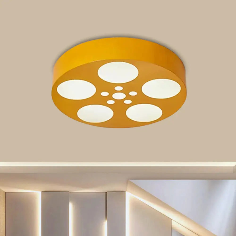 ديكوربايتس™ - إضاءة LED أكريليكية للأطفال مثبتة على الحائط بألوان الأحمر/الأصفر/الأزرق النابضة بالحياة - تركيبات دائرية لغرفة الأطفال