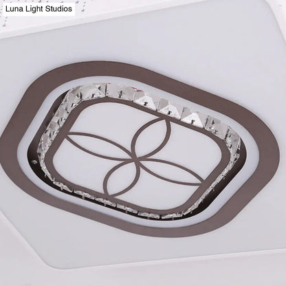 ديكوربايتس™ مصباح سقف LED مربع من الأكريليك بنقوش كريستالية لغرفة النوم