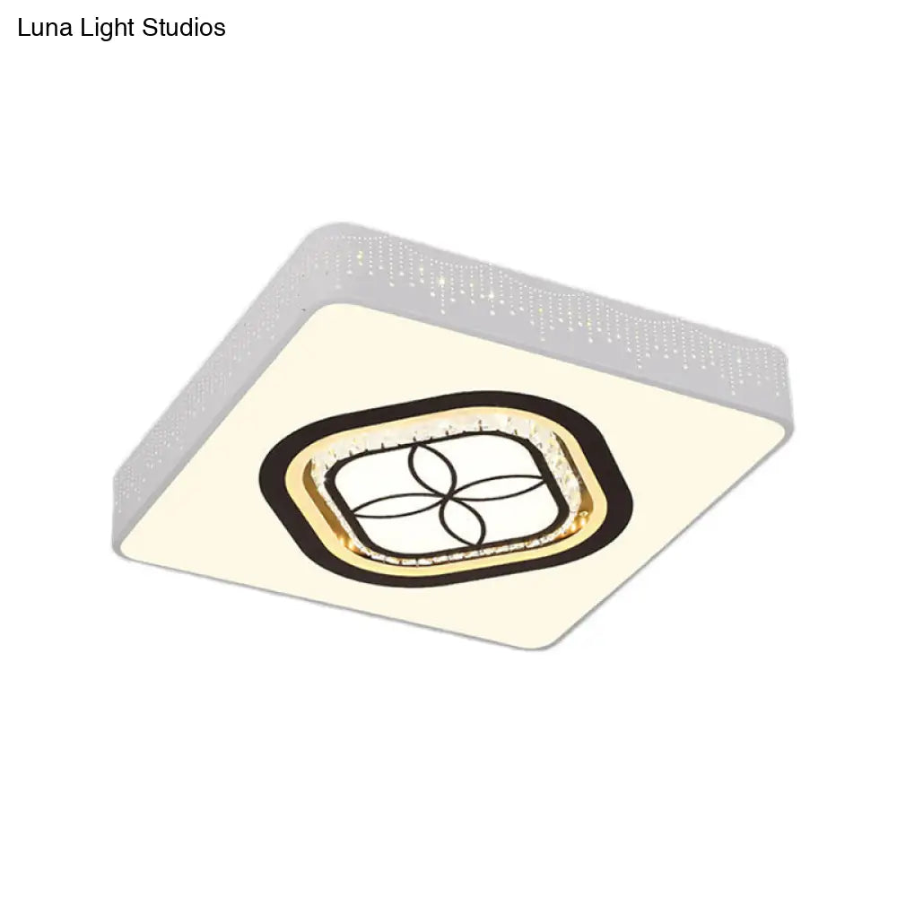 ديكوربايتس™ مصباح سقف LED مربع من الأكريليك بنقوش كريستالية لغرفة النوم