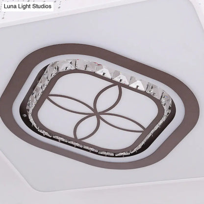 ديكوربايتس™ مصباح سقف LED مربع من الأكريليك بنقوش كريستالية لغرفة النوم