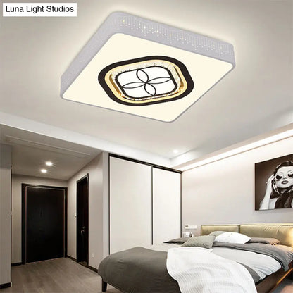 ديكوربايتس™ مصباح سقف LED مربع من الأكريليك بنقوش كريستالية لغرفة النوم