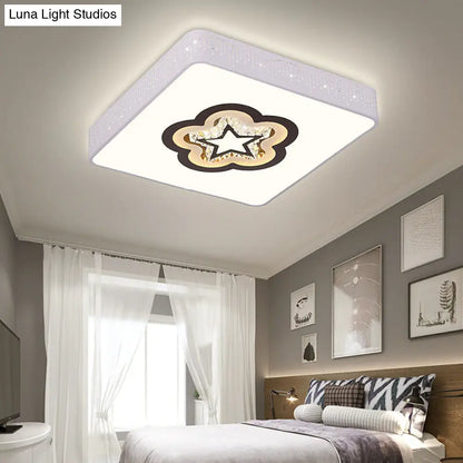 ديكوربايتس™ مصباح سقف LED مربع من الأكريليك بنقوش كريستالية لغرفة النوم