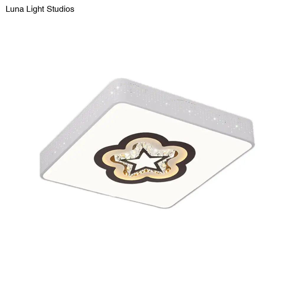 ديكوربايتس™ مصباح سقف LED مربع من الأكريليك بنقوش كريستالية لغرفة النوم