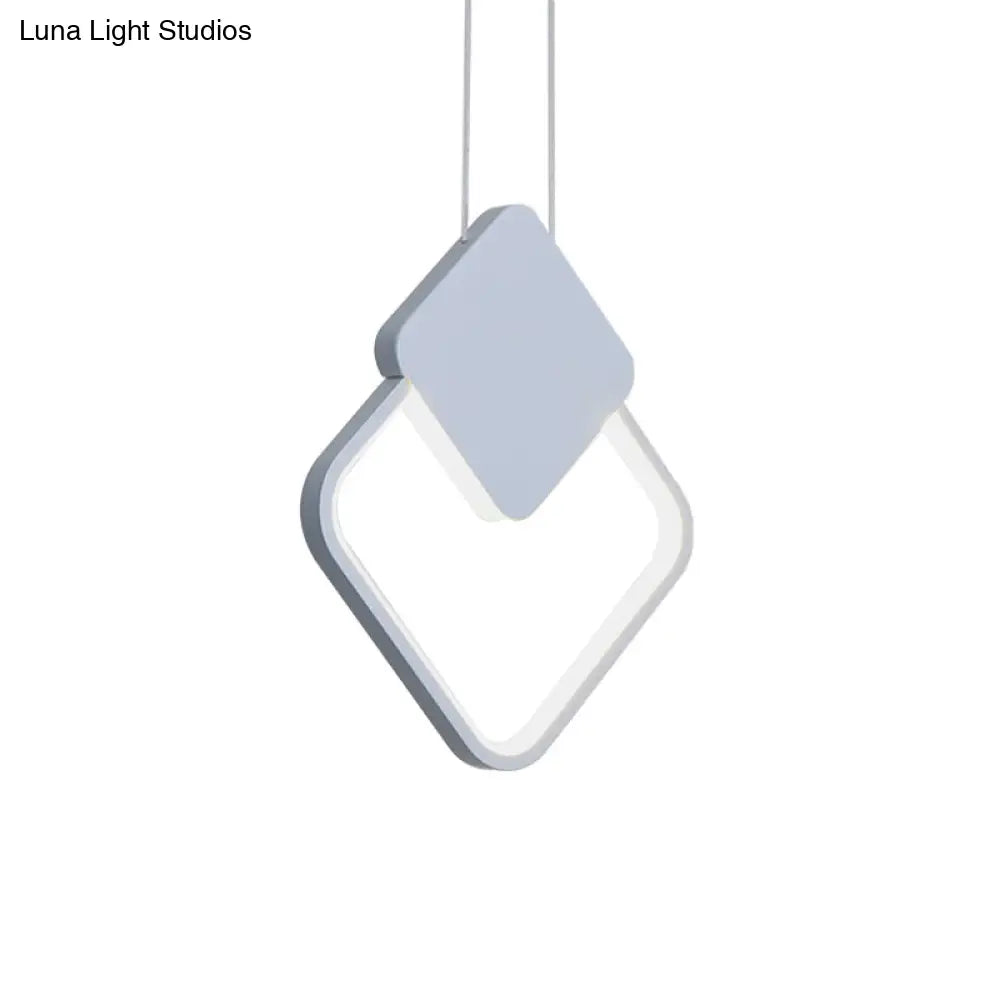 Acrylic LED Square Pendant Light: Modern Hanging Ceiling Lamp for Bedside with White/Black Shades & White/Warm Light