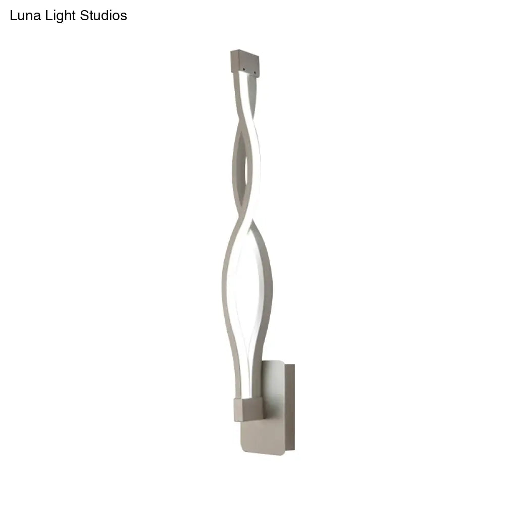 ديكوربايتس™ - شمعدان حائط LED أكريليك: تصميم متشابك، ضوء واحد، أسود/أبيض، إضاءة دافئة/بيضاء