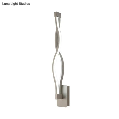 ديكوربايتس™ - شمعدان حائط LED أكريليك: تصميم متشابك، ضوء واحد، أسود/أبيض، إضاءة دافئة/بيضاء