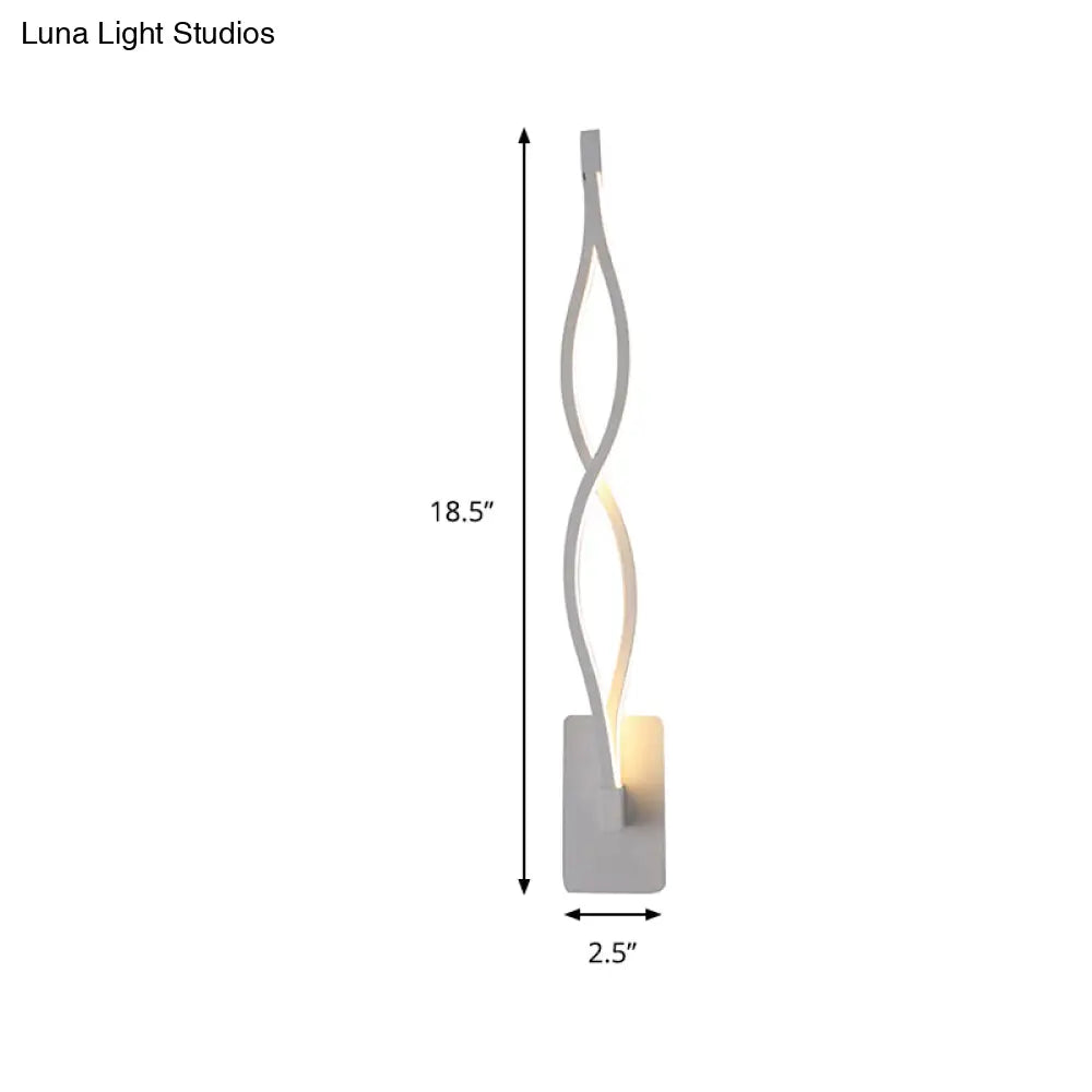 ديكوربايتس™ - شمعدان حائط LED أكريليك: تصميم متشابك، ضوء واحد، أسود/أبيض، إضاءة دافئة/بيضاء