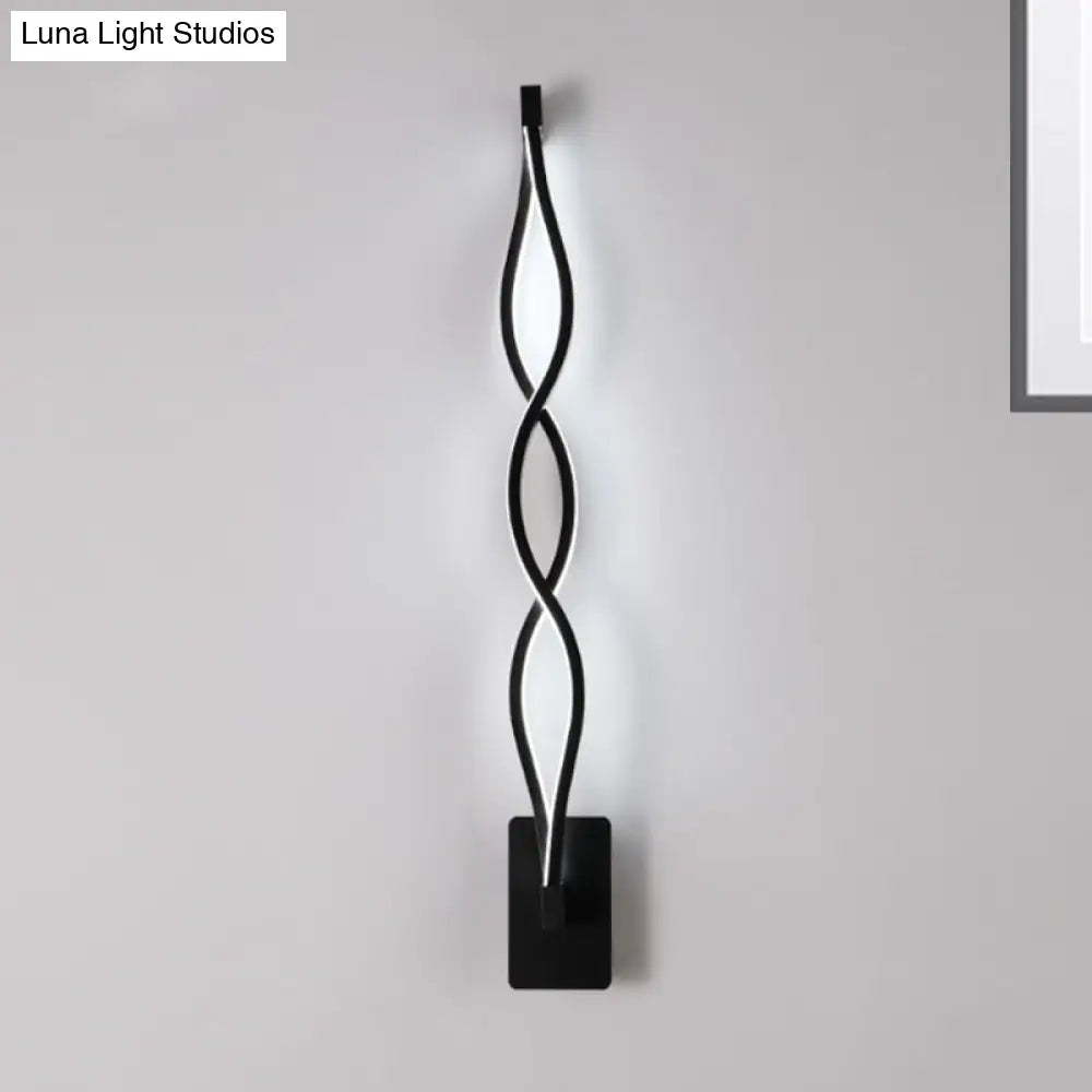 ديكوربايتس™ - شمعدان حائط LED أكريليك: تصميم متشابك، ضوء واحد، أسود/أبيض، إضاءة دافئة/بيضاء