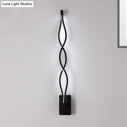 ديكوربايتس™ - شمعدان حائط LED أكريليك: تصميم متشابك، ضوء واحد، أسود/أبيض، إضاءة دافئة/بيضاء