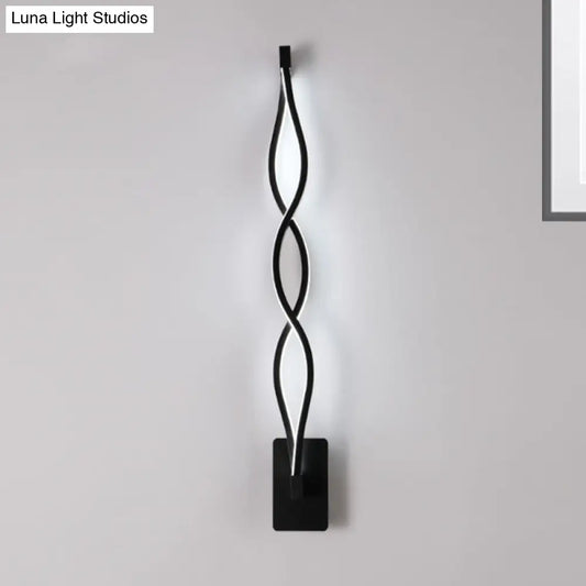 ديكوربايتس™ - شمعدان حائط LED أكريليك: تصميم متشابك، ضوء واحد، أسود/أبيض، إضاءة دافئة/بيضاء