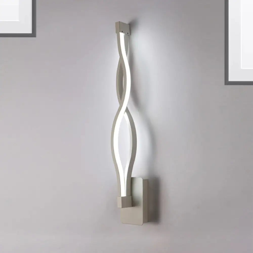 ديكوربايتس™ - شمعدان حائط LED أكريليك: تصميم متشابك، ضوء واحد، أسود/أبيض، إضاءة دافئة/بيضاء