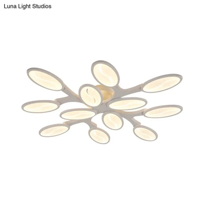 ديكوربايتس™ مصباح سقف بيضاوي أكريليك حديث LED بثلاثة أو ستة أو تسعة مصابيح، تركيب مدمج في السقف، إضاءة دافئة/بيضاء/طبيعية لغرفة الدراسة