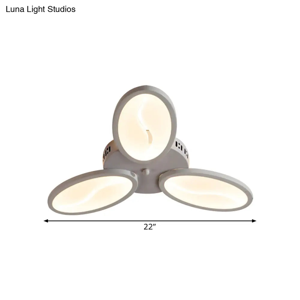 ديكوربايتس™ مصباح سقف بيضاوي أكريليك حديث LED بثلاثة أو ستة أو تسعة مصابيح، تركيب مدمج في السقف، إضاءة دافئة/بيضاء/طبيعية لغرفة الدراسة