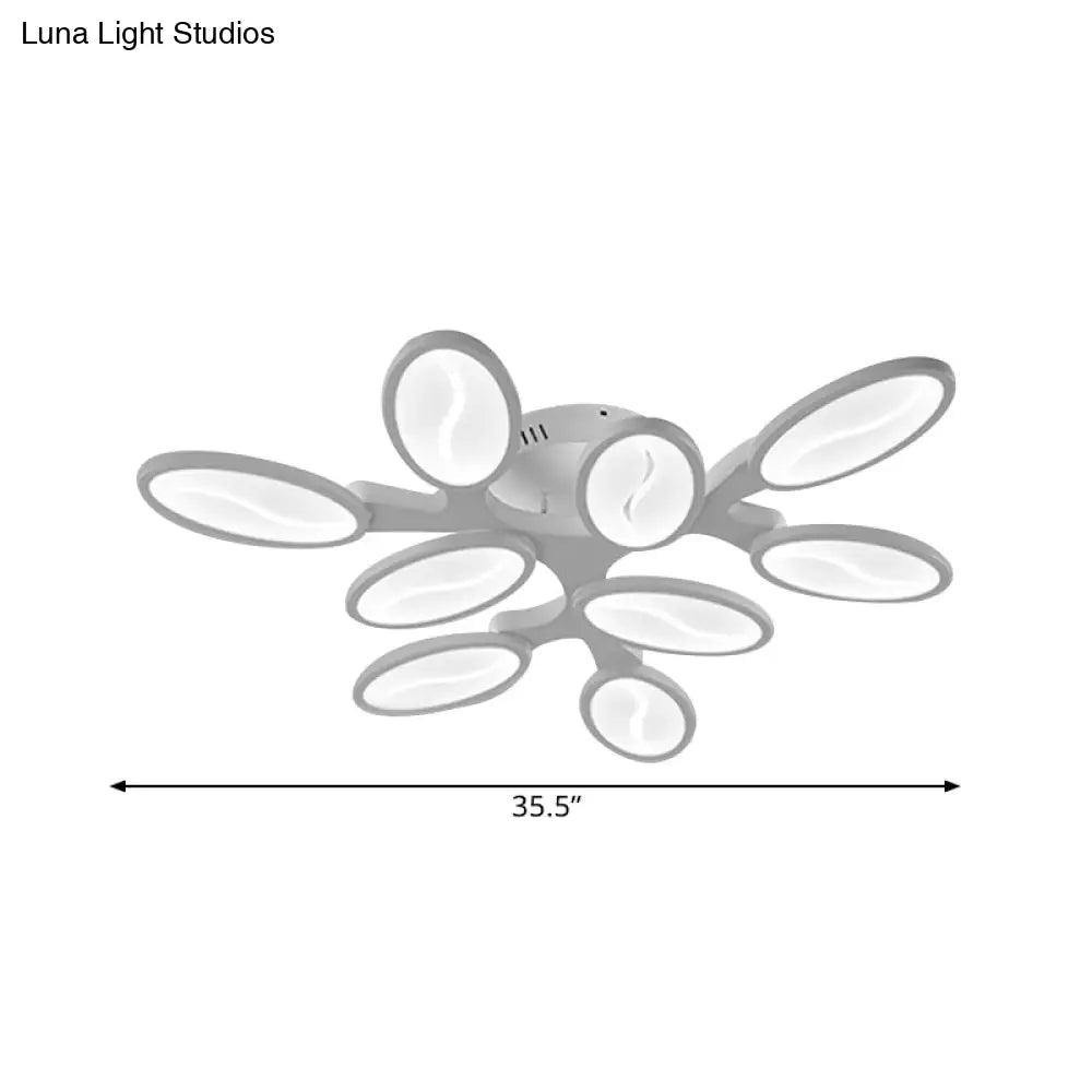 ديكوربايتس™ مصباح سقف بيضاوي أكريليك حديث LED بثلاثة أو ستة أو تسعة مصابيح، تركيب مدمج في السقف، إضاءة دافئة/بيضاء/طبيعية لغرفة الدراسة