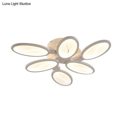 ديكوربايتس™ مصباح سقف بيضاوي أكريليك حديث LED بثلاثة أو ستة أو تسعة مصابيح، تركيب مدمج في السقف، إضاءة دافئة/بيضاء/طبيعية لغرفة الدراسة