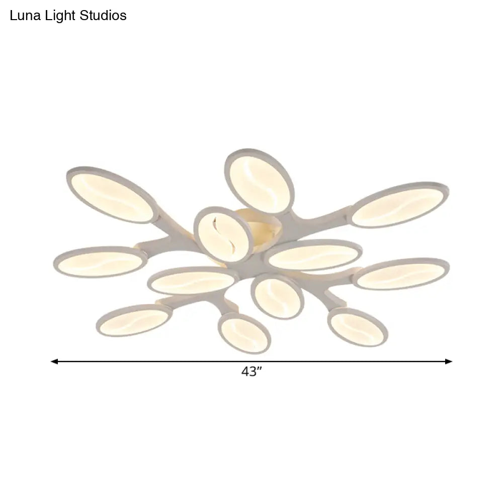 ديكوربايتس™ مصباح سقف بيضاوي أكريليك حديث LED بثلاثة أو ستة أو تسعة مصابيح، تركيب مدمج في السقف، إضاءة دافئة/بيضاء/طبيعية لغرفة الدراسة