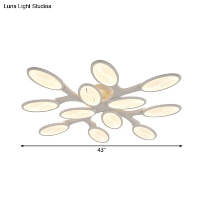 ديكوربايتس™ مصباح سقف بيضاوي أكريليك حديث LED بثلاثة أو ستة أو تسعة مصابيح، تركيب مدمج في السقف، إضاءة دافئة/بيضاء/طبيعية لغرفة الدراسة