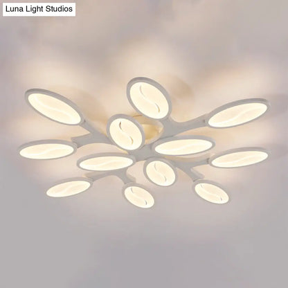 ديكوربايتس™ مصباح سقف بيضاوي أكريليك حديث LED بثلاثة أو ستة أو تسعة مصابيح، تركيب مدمج في السقف، إضاءة دافئة/بيضاء/طبيعية لغرفة الدراسة