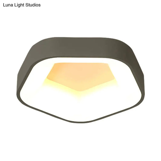 Lámpara de techo LED empotrada pentagonal acrílica DecorBites™ - Gris nórdico con iluminación blanca/cálida/natural