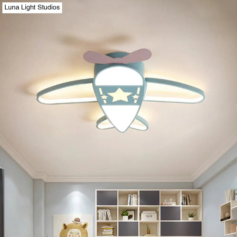 ديكوربايتس™ مصباح سقف أكريليك مسطح مع مصباح LED بسيط باللونين الوردي والأزرق وخيارات إضاءة متعددة